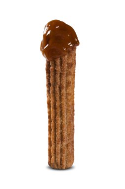 Churro tek beyaz arka plan üzerinde dolması.