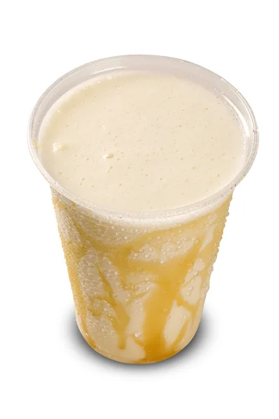 Vanilkový mléčný koktejl, izolované na bílém — Stock fotografie