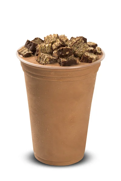 Шоколадний молочний коктейль ізольований на білому тлі — стокове фото