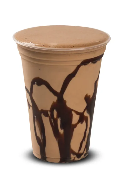 Chocolade milkshake geïsoleerd op witte achtergrond — Stockfoto