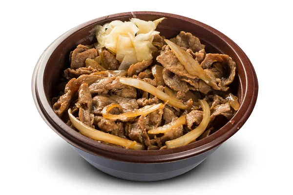 Cogumelo caseiro e carne. Shimeji em fundo branco — Fotografia de Stock