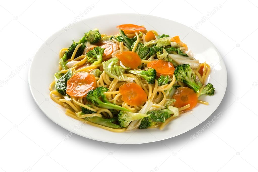 Thai food Pad thai, Stir fry noodles with vegetables.