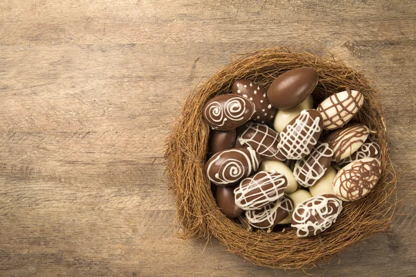 Ovos de Páscoa de chocolate — Fotografia de Stock