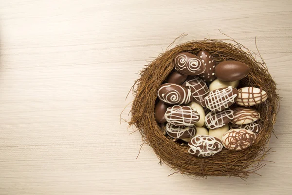 Ovos de Páscoa de chocolate — Fotografia de Stock