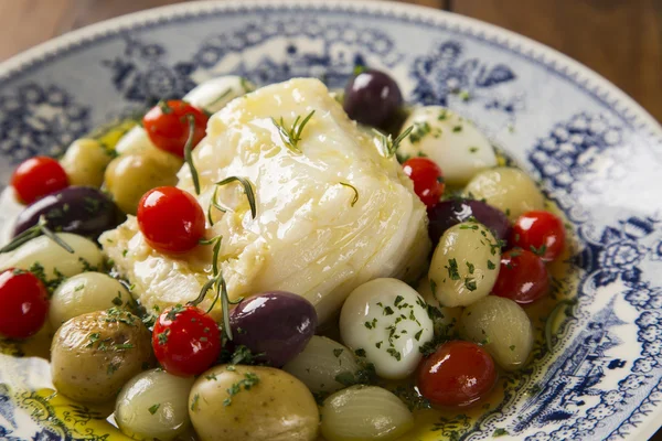 Portugisiska maträtt Bacalhau do Porto — Stockfoto