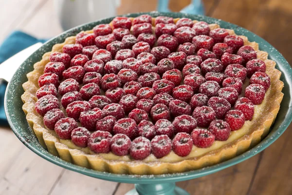 Raspberry Pie met chocolade — Stockfoto