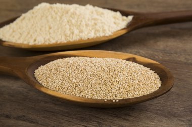 Pişmemiş Quinoa ve wey protein bölümünü