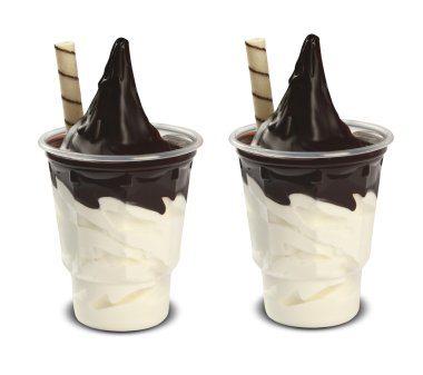 Dondurma dondurma Kupası beyaz arka plan üzerinde