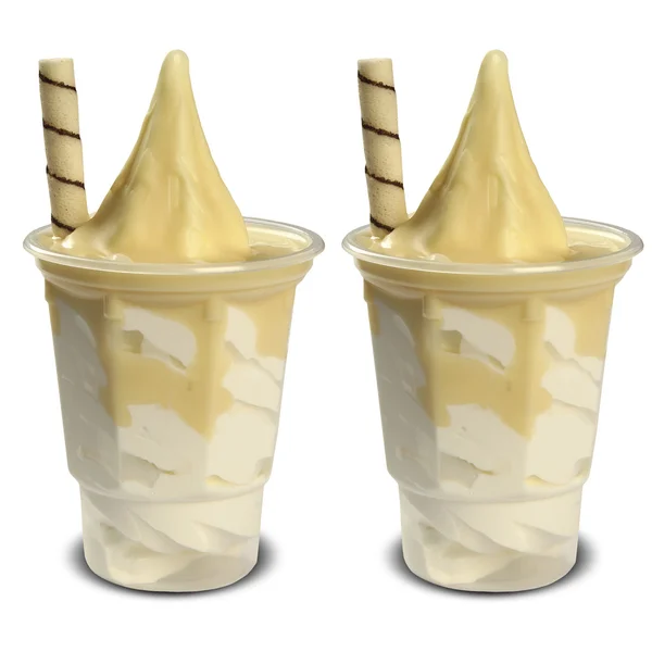 Παγωτό παγωτό στο Κύπελλο σε άσπρο φόντο — Φωτογραφία Αρχείου