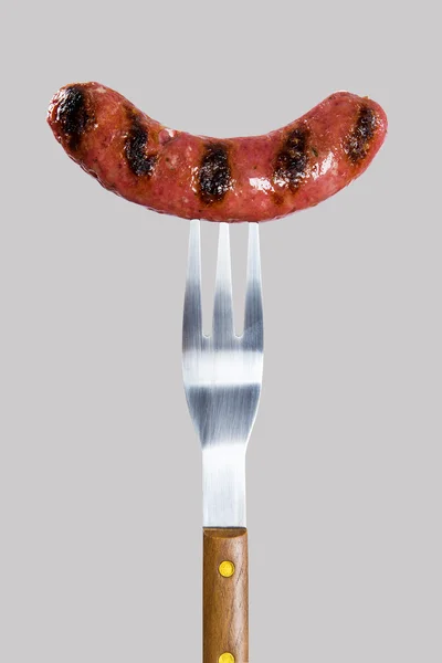 Шашлык с колбасой — стоковое фото
