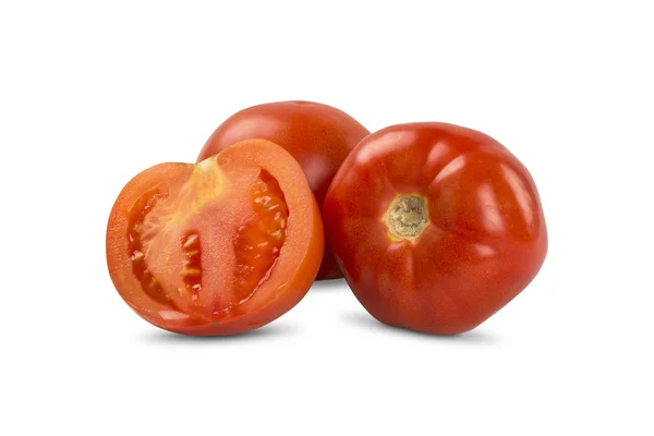 Några tomater över en vit bakgrund — Stockfoto