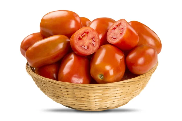 Sommige tomaten op een witte achtergrond — Stockfoto