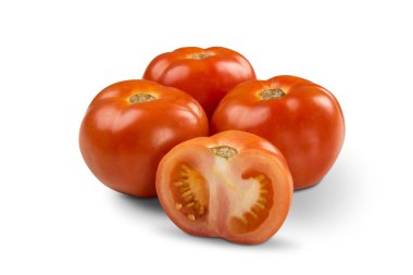 Beyaz bir arka plan üzerinde domates