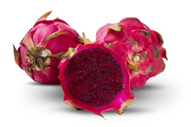 Group detail of pitaya fruits clipart