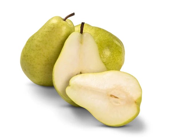 Some pears in a basket over a white background. — Stock Photo, Image