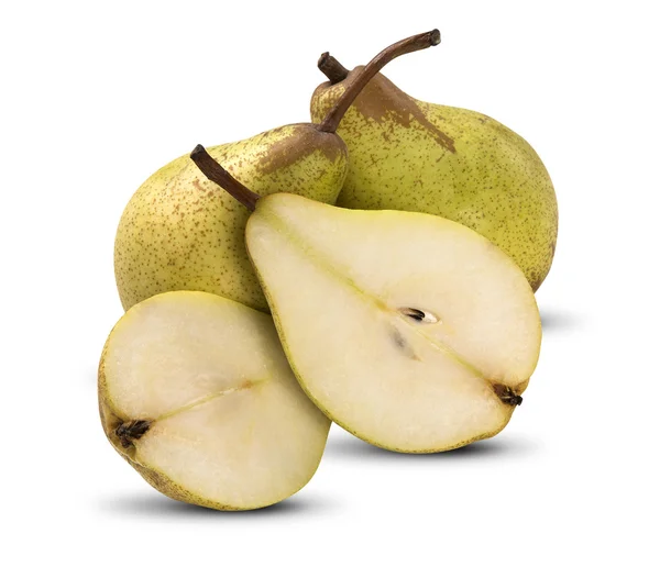 Some pears in a basket over a white background. — Stock Photo, Image