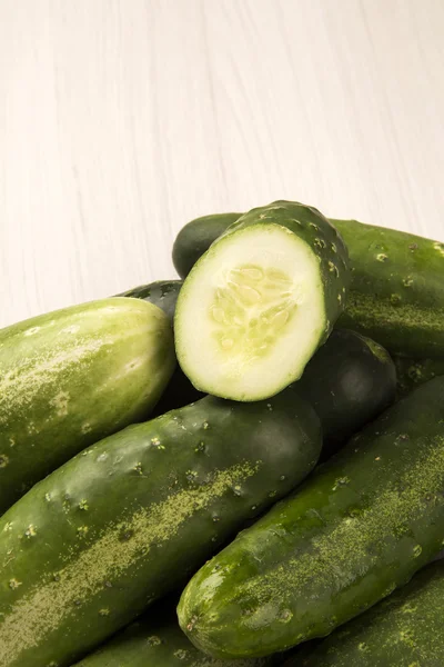 Fresh cucumber on the white background — Stock Photo, Image