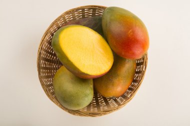 Beyaz arkaplanda mango. 