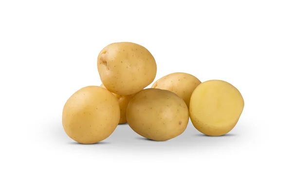 Some potatoes over a white background — Stock Photo, Image