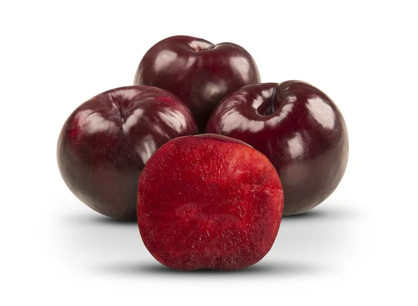 Sweet Plums Isolated On The White Background — Stock Photo, Image