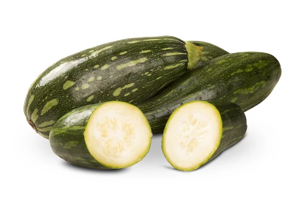 Vissa zucchinis över en vit bakgrund — Stockfoto