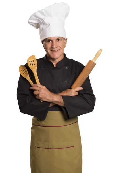 Chef cozinhar com um rolo . — Fotografia de Stock