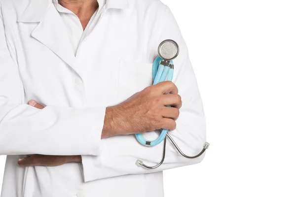 Концепція охорони здоров'я та медицини - чоловічий лікар зі стетоскопом . — стокове фото