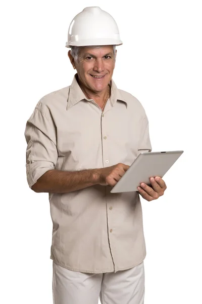 Portret mężczyzny biznesowych za pomocą tabletu — Zdjęcie stockowe