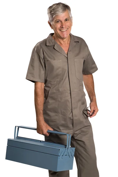 Retrato de larga duración de un joven trabajador de la construcción . — Foto de Stock