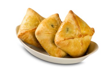 Beyaz arka plan üzerinde esfiha et.