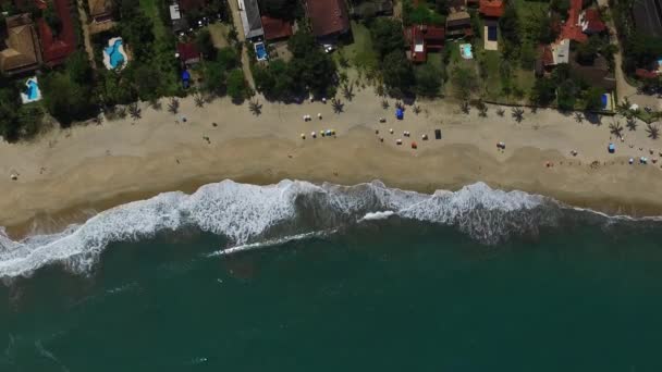 Vista aérea das praias da costa norte do estado de São Paulo no Brasil . — Vídeo de Stock