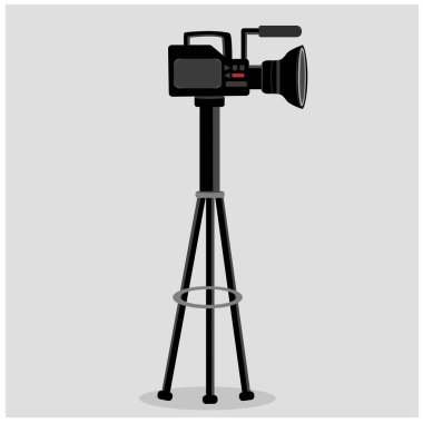 Üç ayaklı haber muhabiri için VDO kayıt cihazının vektörü, Profesyonel Dijital Kamera