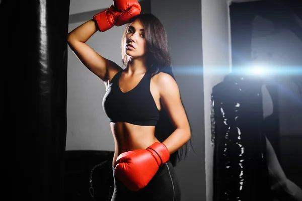 Sexy fighter girl — Stock Photo, Image