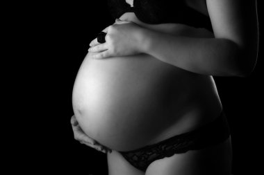 hamile kadın mide yakın çekim