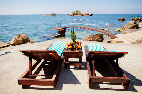 summer picnic on beach