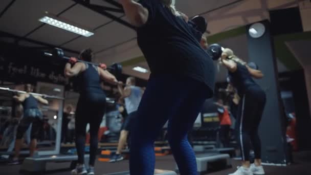 Sportowa kobieta fitness trening grupa — Wideo stockowe