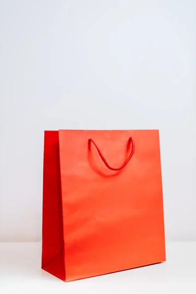 Makieta czerwonej torby papierowej — Zdjęcie stockowe