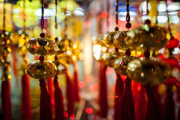Decoração lanterna sorte ano novo lunar na Ásia — Fotografia de Stock