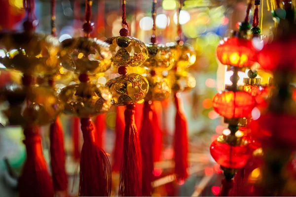 Gelukkig lantaarn decoratie nieuwe maanjaar in Azië — Stockfoto