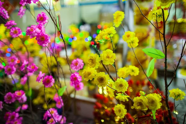 Chinees Nieuwjaar bokeh achtergrond — Stockfoto