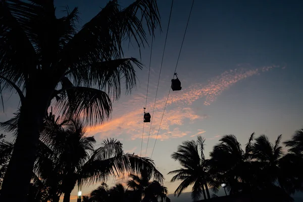 Cable way silhouette — Stock Photo, Image