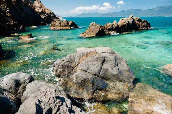 stock image picturesque blue ocean lagoon beach