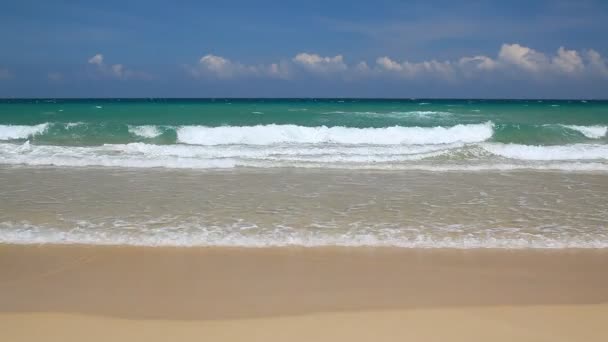 Plage sauvage vagues de mer personne au Vietnam — Video