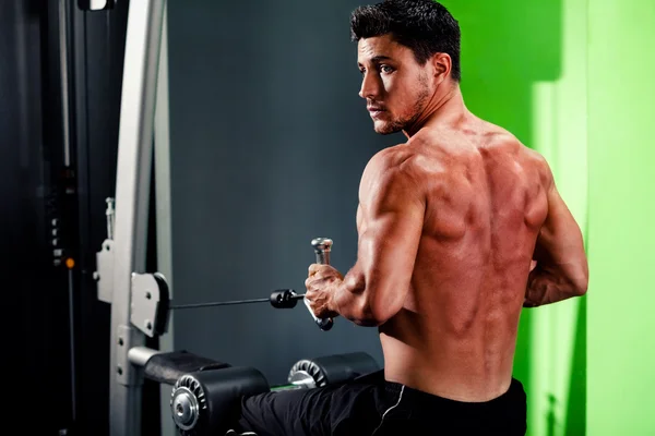 Handsome man work out in gym — Stock Photo, Image