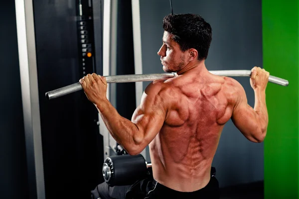 Uomo muscolare formazione schiena — Foto Stock