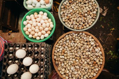 yumurta çeşitli Pazar Üstten Görünüm