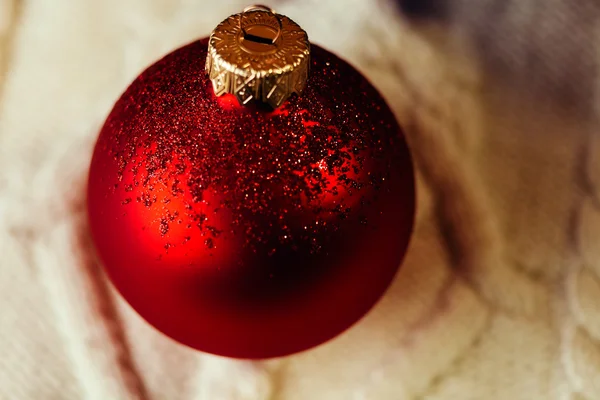 New year ball red colour macro — Stock Photo, Image