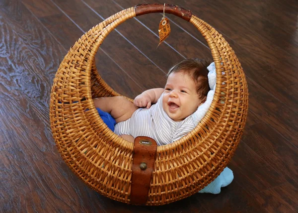 Baby in a Basket — Stock Photo, Image