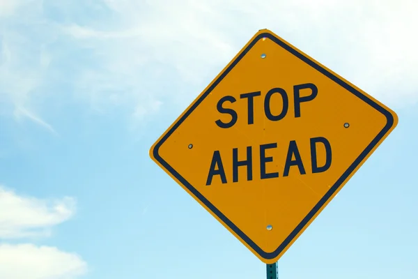 Stop Ahead segno — Foto Stock