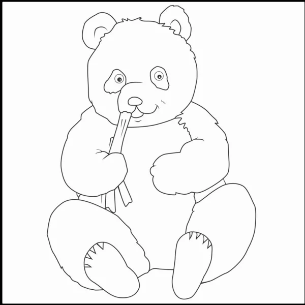 İllüstrasyon şirin panda renklendirmesi